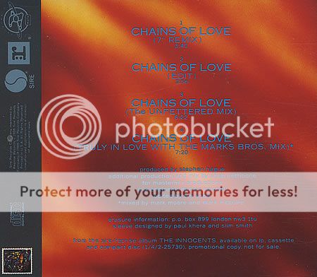 Erasure - Chains Of Love Original Promo Cd